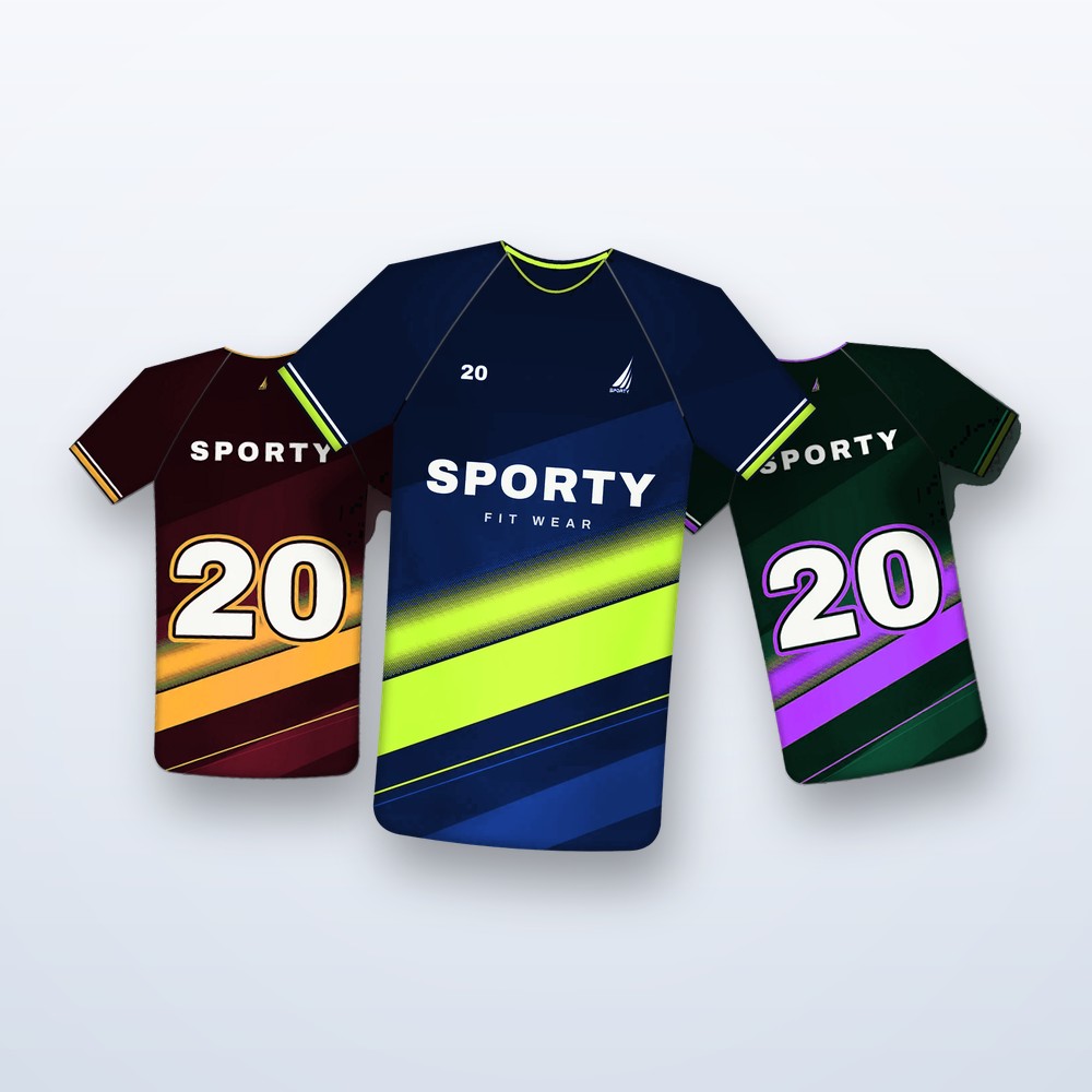 Custom team jerseys in team colours by SPORTY Fit Wear for volleyball